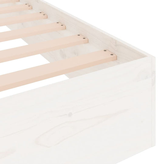 Bed Frame without Mattress White Solid Wood 90x190 cm