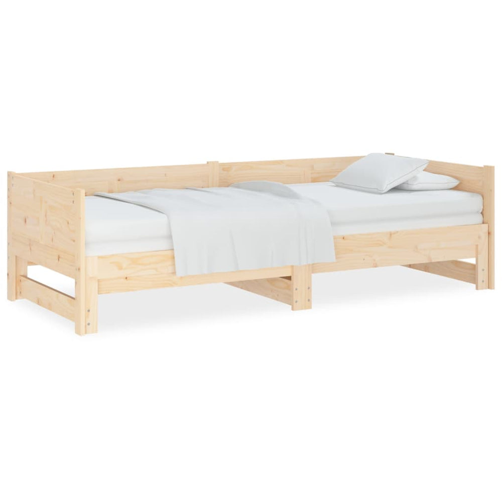 Pull-out Day Bed without Mattress Solid Wood Pine 2x(90x190) cm