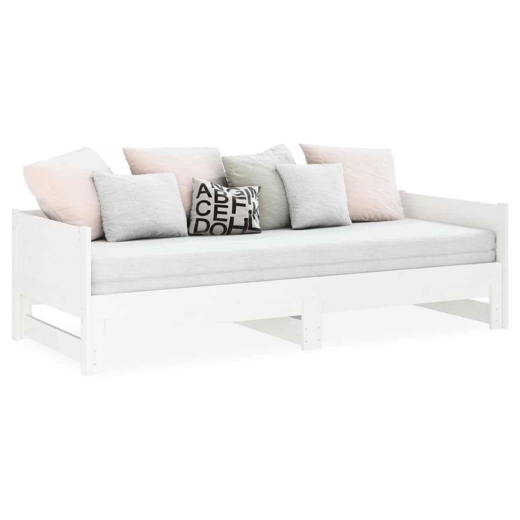 Pull-out Day Bed without Mattress White 2x(90x190) cm