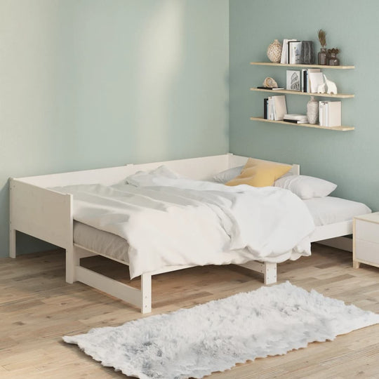 Pull-out Day Bed without Mattress White 2x(90x190) cm