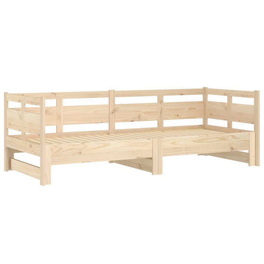 Pull-out Day Bed without Mattress Solid Wood Pine 2x(90x190) cm