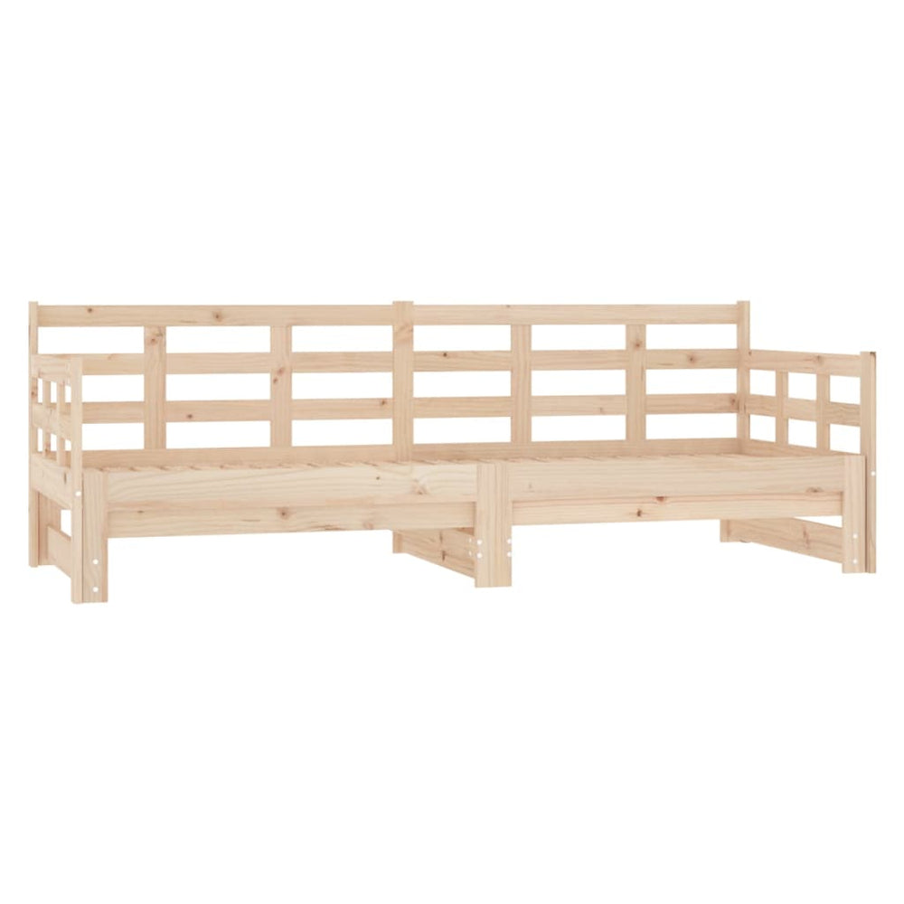 Pull-out Day Bed without Mattress Solid Wood Pine 2x(90x190) cm