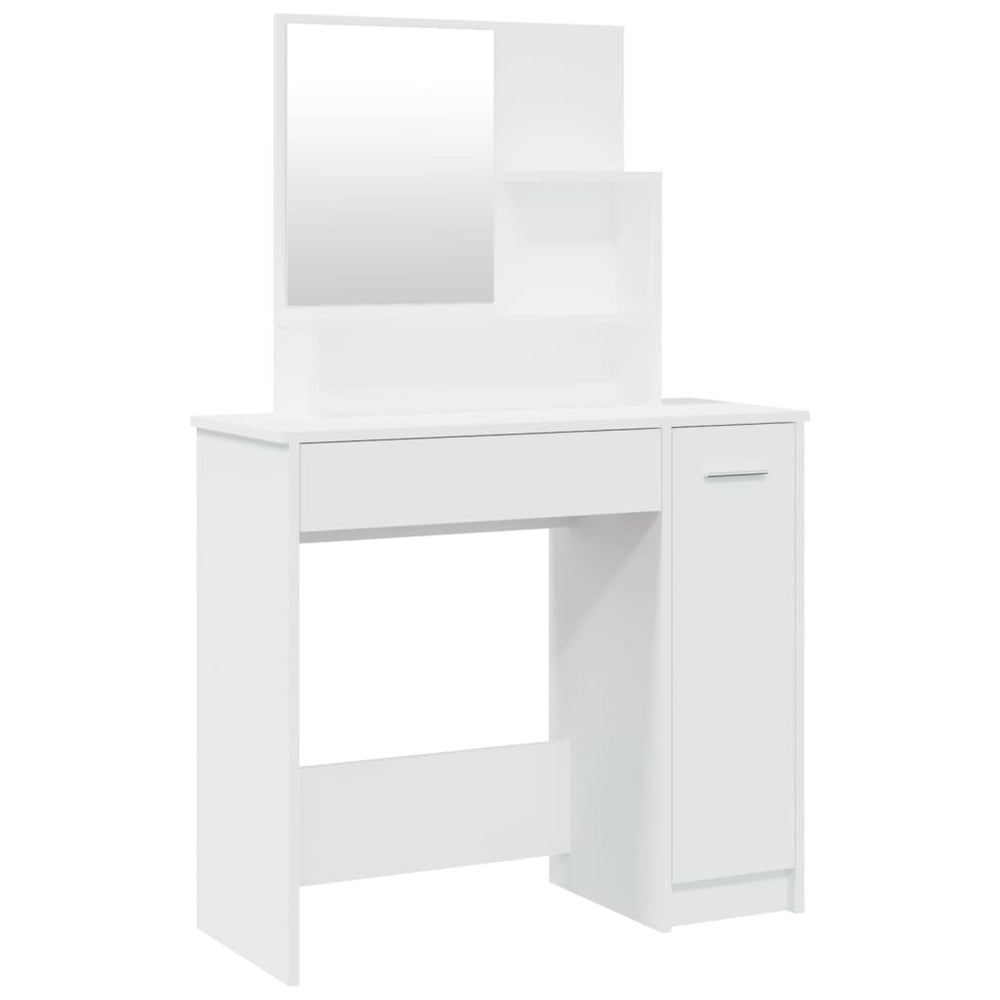 Dressing Table with Mirror White 86.5x35x136 cm