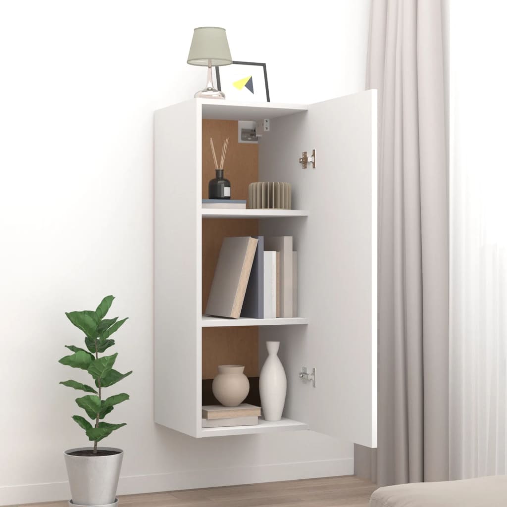 Wall Cabinet White 34.5x34x90 cm Engineered Wood