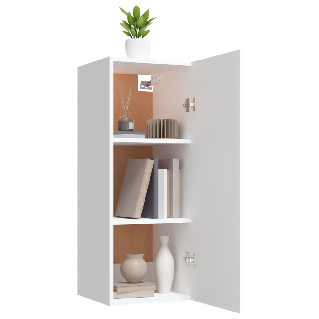 Wall Cabinet White 34.5x34x90 cm Engineered Wood