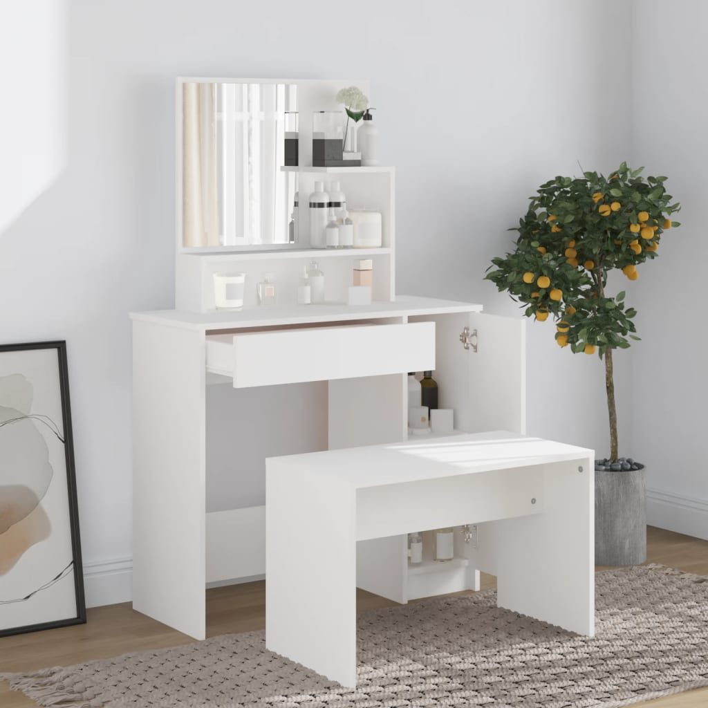 Dressing Table Set White 86.5x35x136 cm