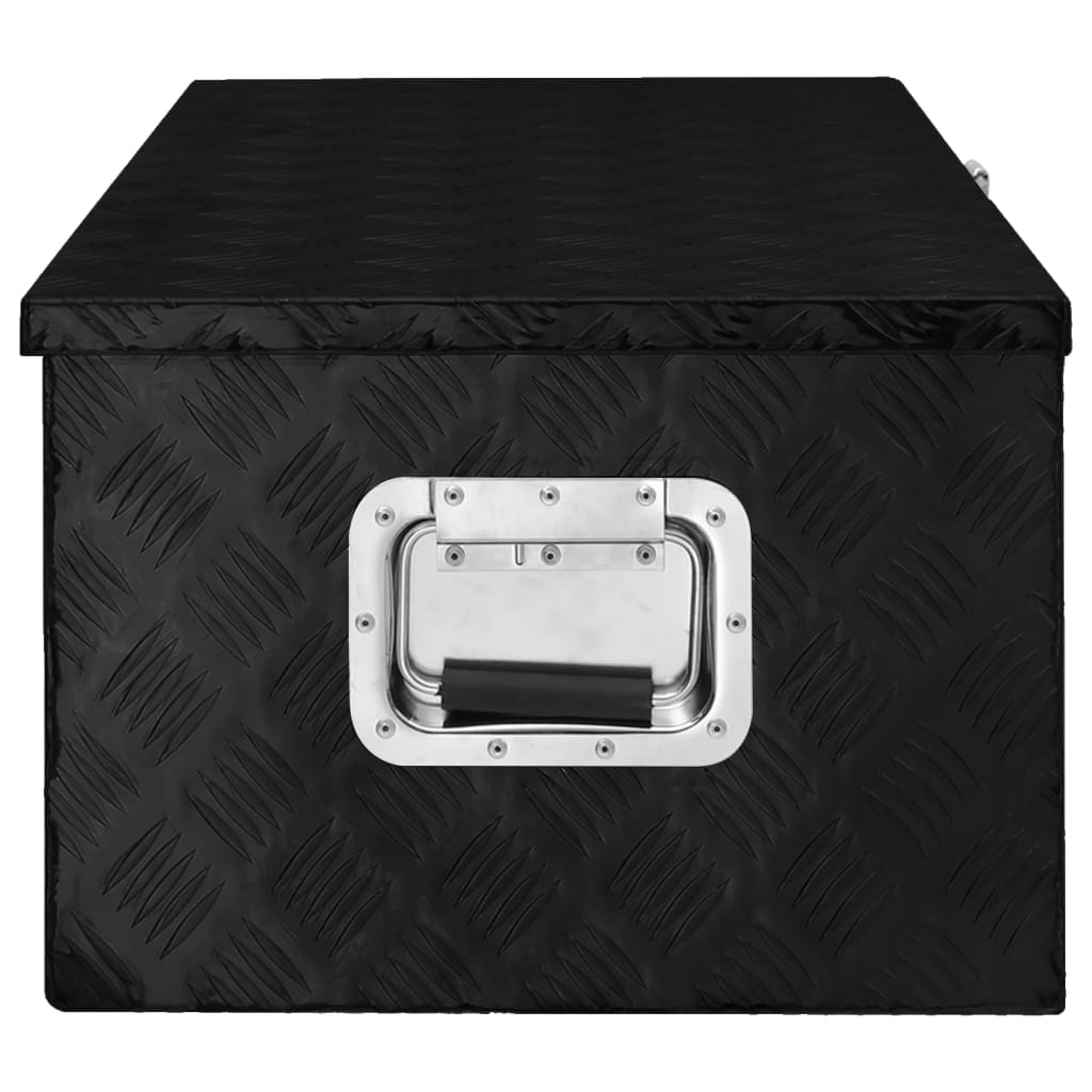 Storage Box Black 90x47x33.5 cm Aluminium