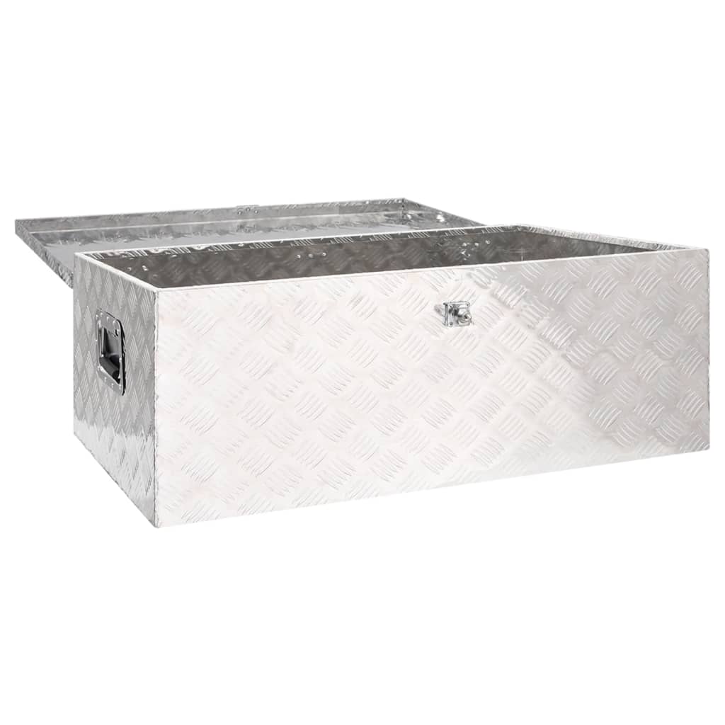 Storage Box Silver 100x55x37 cm Aluminium