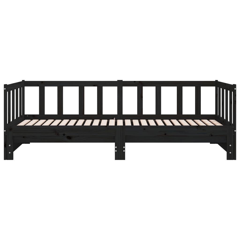 Pull-out Day Bed without Mattress Black 2x(90x190) cm