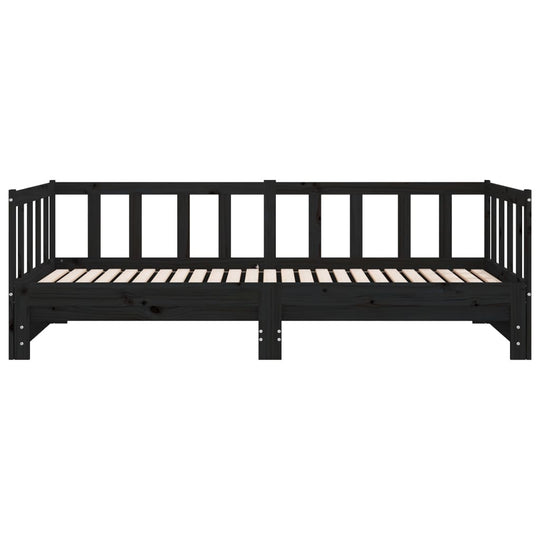 Pull-out Day Bed without Mattress Black 2x(90x190) cm