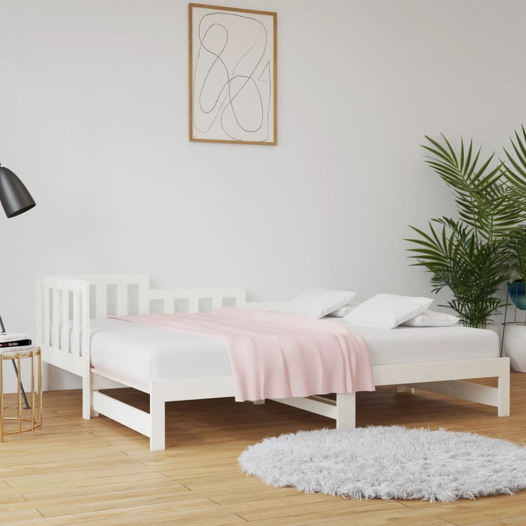 Pull-out Day Bed without Mattress White 2x(90x190) cm