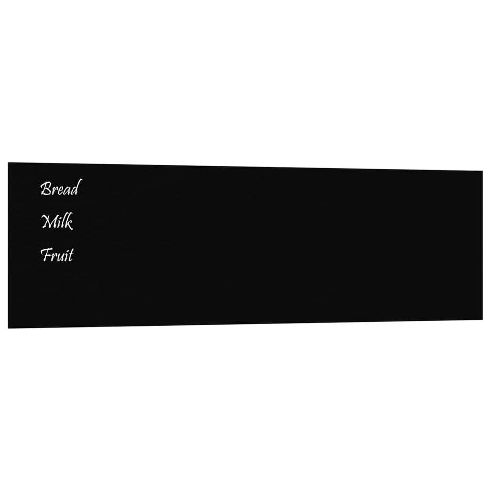 Affordable black wall-mounted magnetic board 100x30 cm made of tempered glass for easy writing and erasing, perfect for DIY organizers.