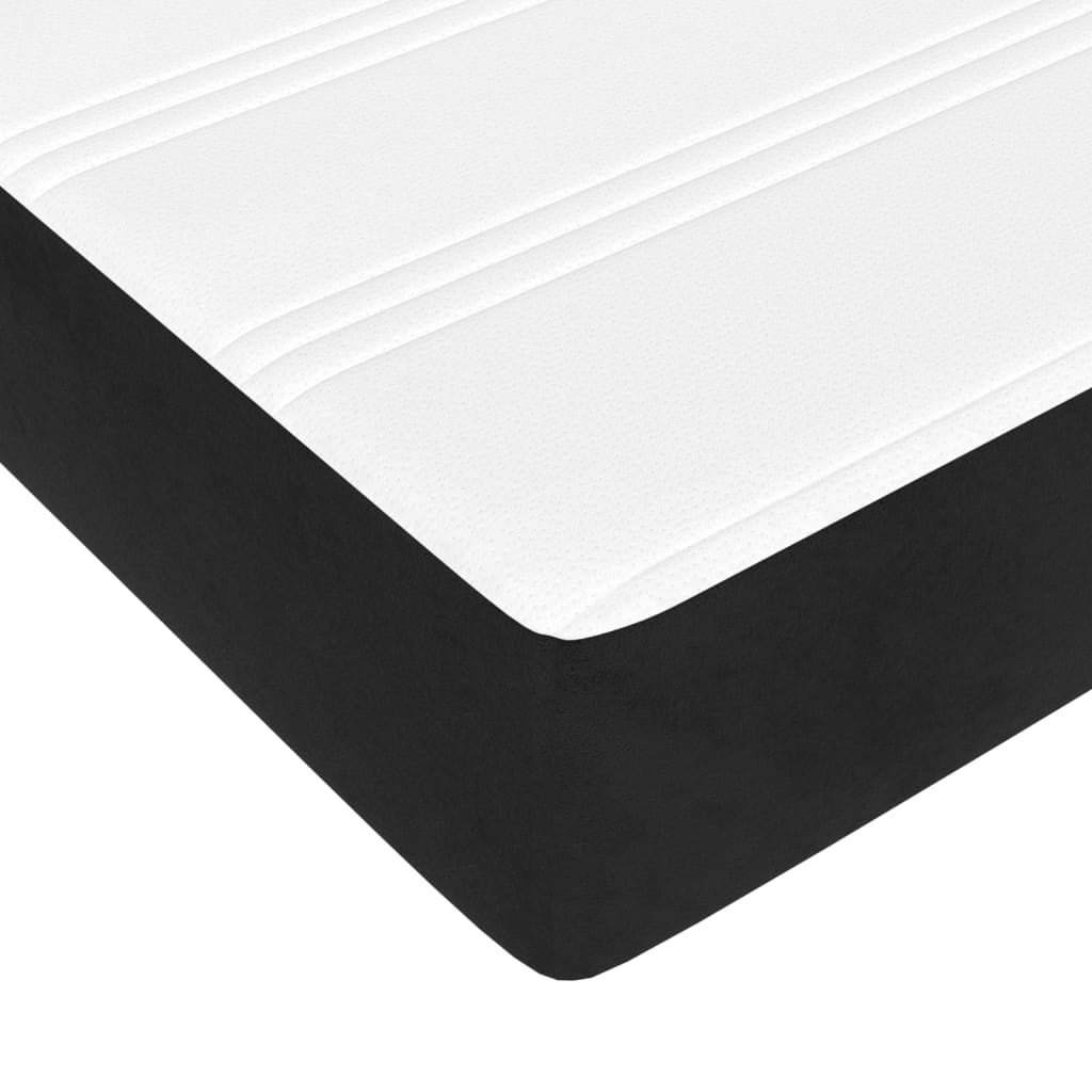 Pocket Spring Bed Mattress Black 153x203x20 cm Queen Size Velvet