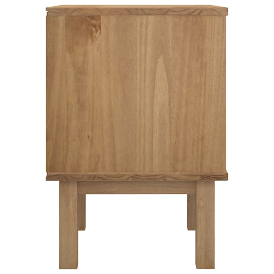 Bedside Cabinet OTTA Brown&White 45x39x57cm Solid Wood Pine