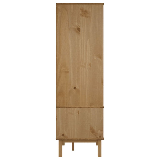 Wardrobe OTTA Brown and White 76.5x53x172 cm Solid Wood Pine