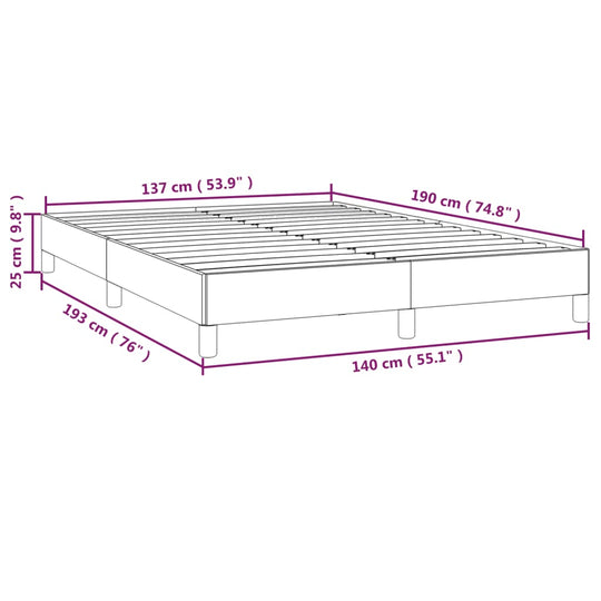 Bed Frame without Mattress Black 137x187 cm Double Fabric