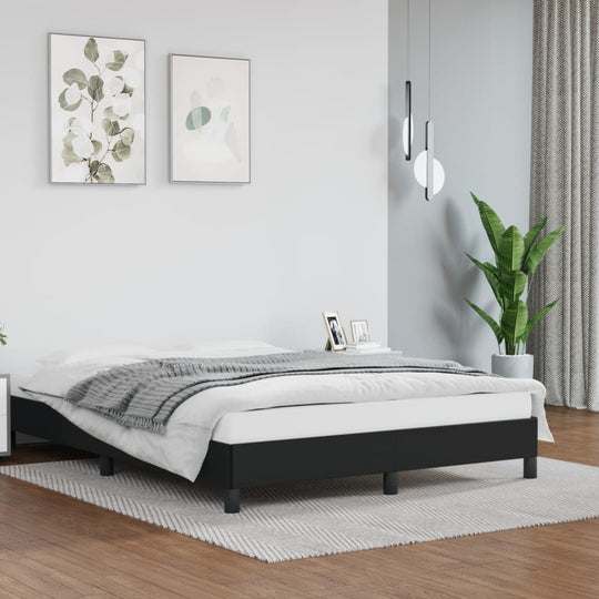 Bed Frame without Mattress Black 152x203 cm Queen Faux Leather