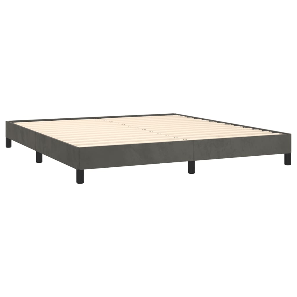 Bed Frame without Mattress Dark Grey 152x203 cm Queen Velvet