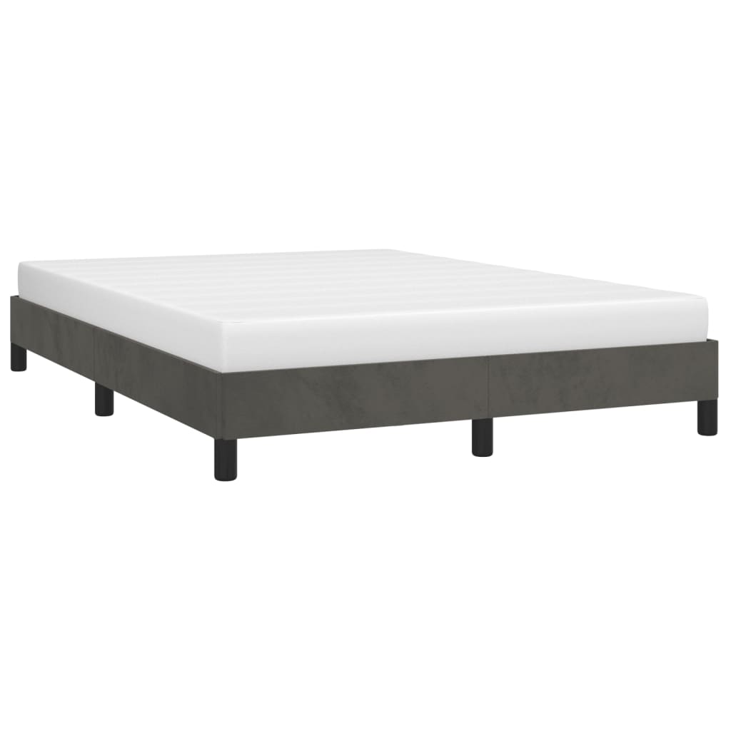 Bed Frame without Mattress Dark Grey 152x203 cm Queen Velvet