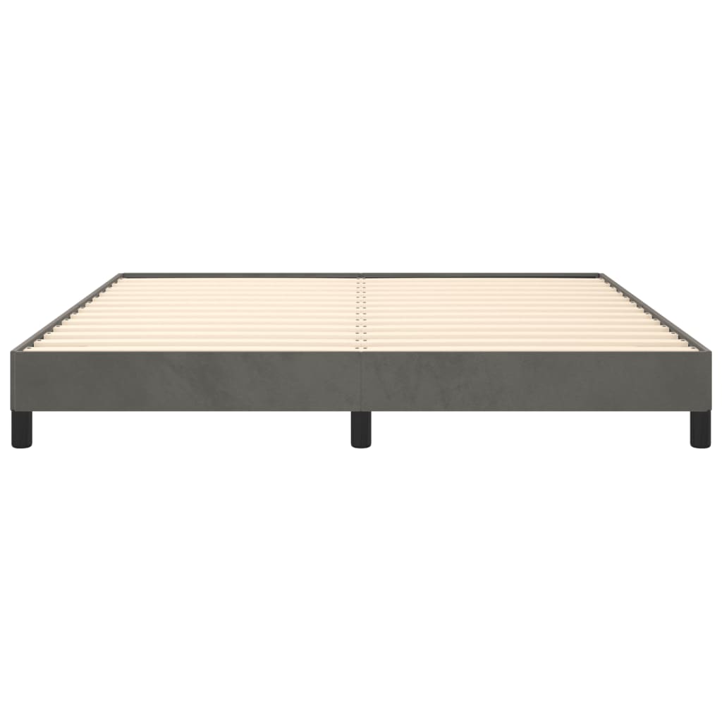 Bed Frame without Mattress Dark Grey 152x203 cm Queen Velvet