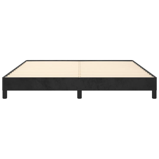 Bed Frame without Mattress Black 152x203 cm Queen Velvet