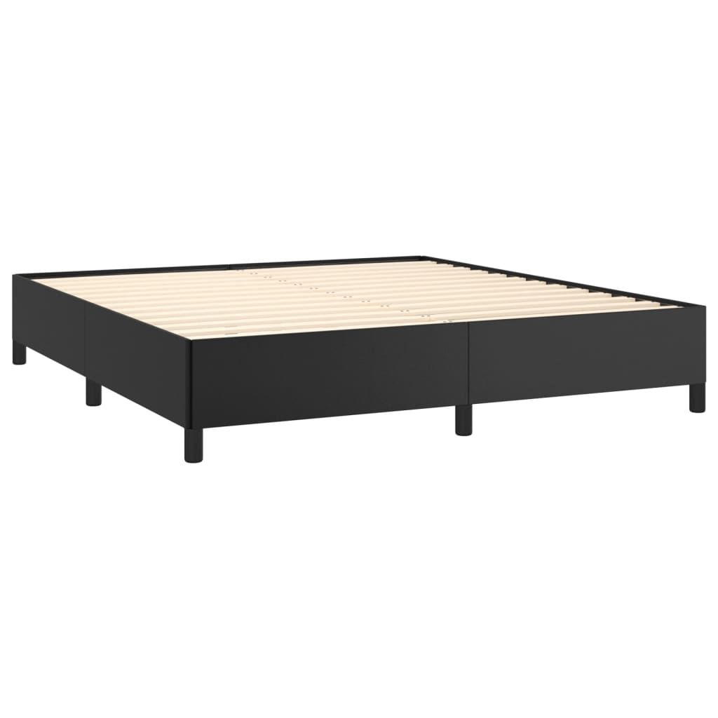 Bed Frame without Mattress Black 152x203 cm Queen Faux Leather