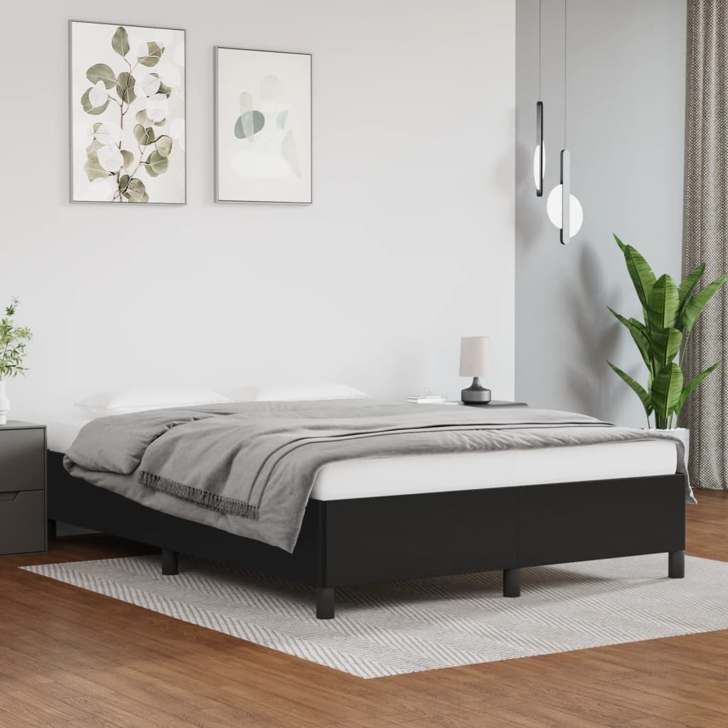 Bed Frame without Mattress Black 152x203 cm Queen Faux Leather