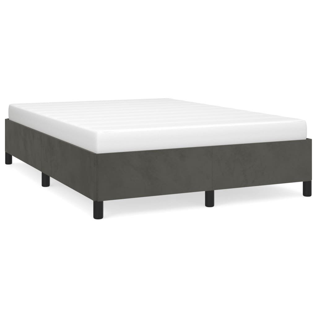 Bed Frame without Mattress Dark Grey 152x203 cm Queen Velvet