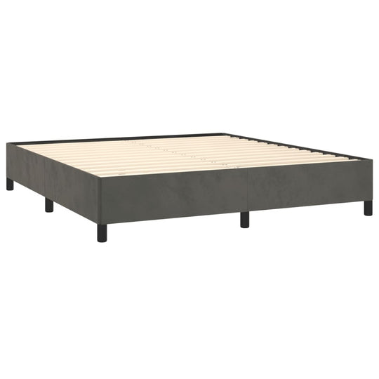 Bed Frame without Mattress Dark Grey 152x203 cm Queen Velvet