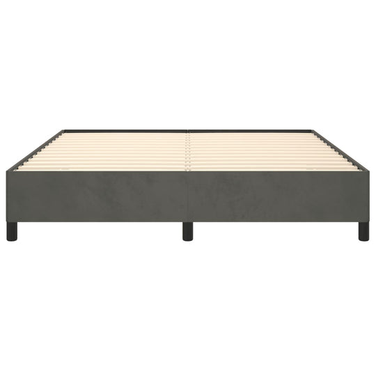 Bed Frame without Mattress Dark Grey 152x203 cm Queen Velvet