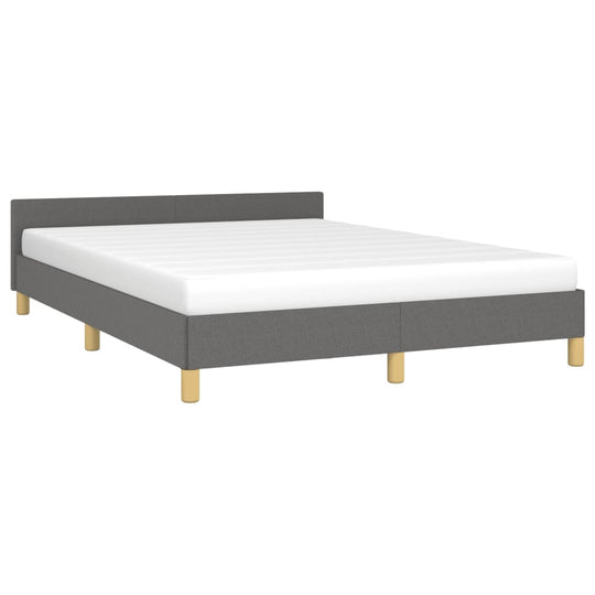 Bed Frame without Mattress Dark Grey Queen Fabric