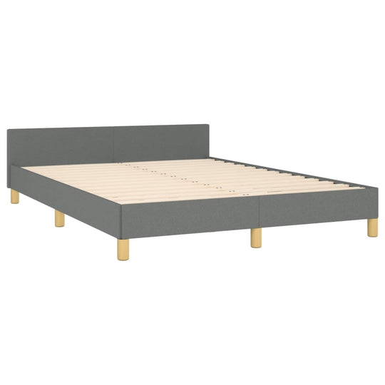 Bed Frame without Mattress Dark Grey Queen Fabric