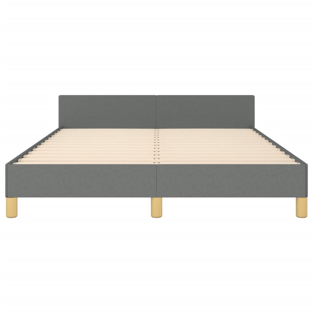 Bed Frame without Mattress Dark Grey Queen Fabric