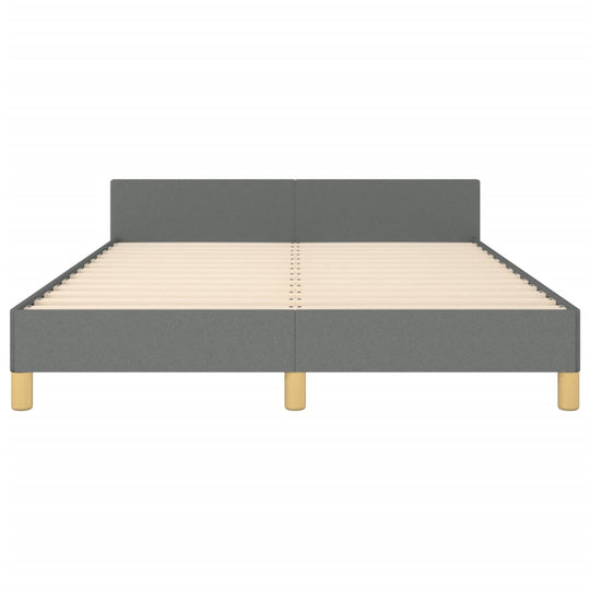 Bed Frame without Mattress Dark Grey Queen Fabric