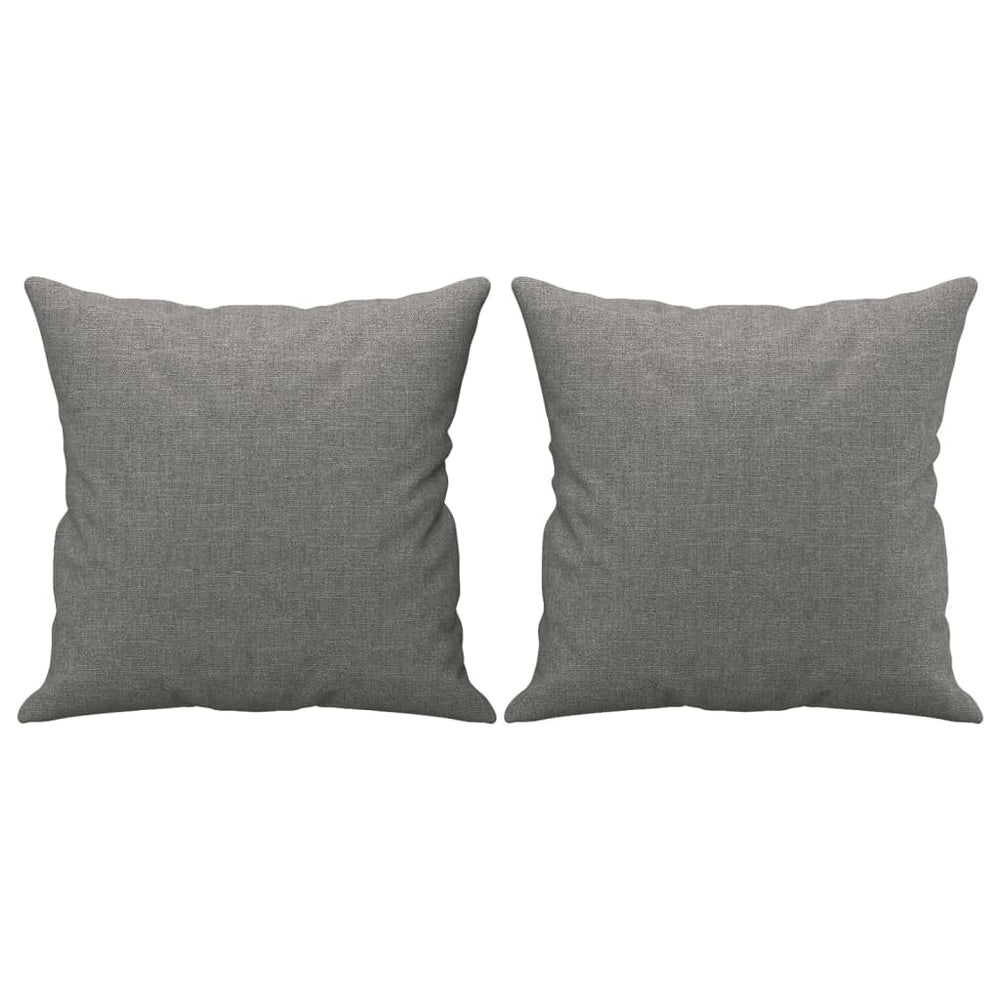 Dark grey fabric throw pillows 2 pcs 40x40 cm with inserts, decorated for style and comfort, affordable quality home decor cushions.