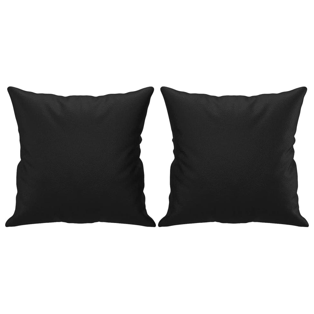 Throw Pillows 2 pcs Black 40x40 cm Faux Leather