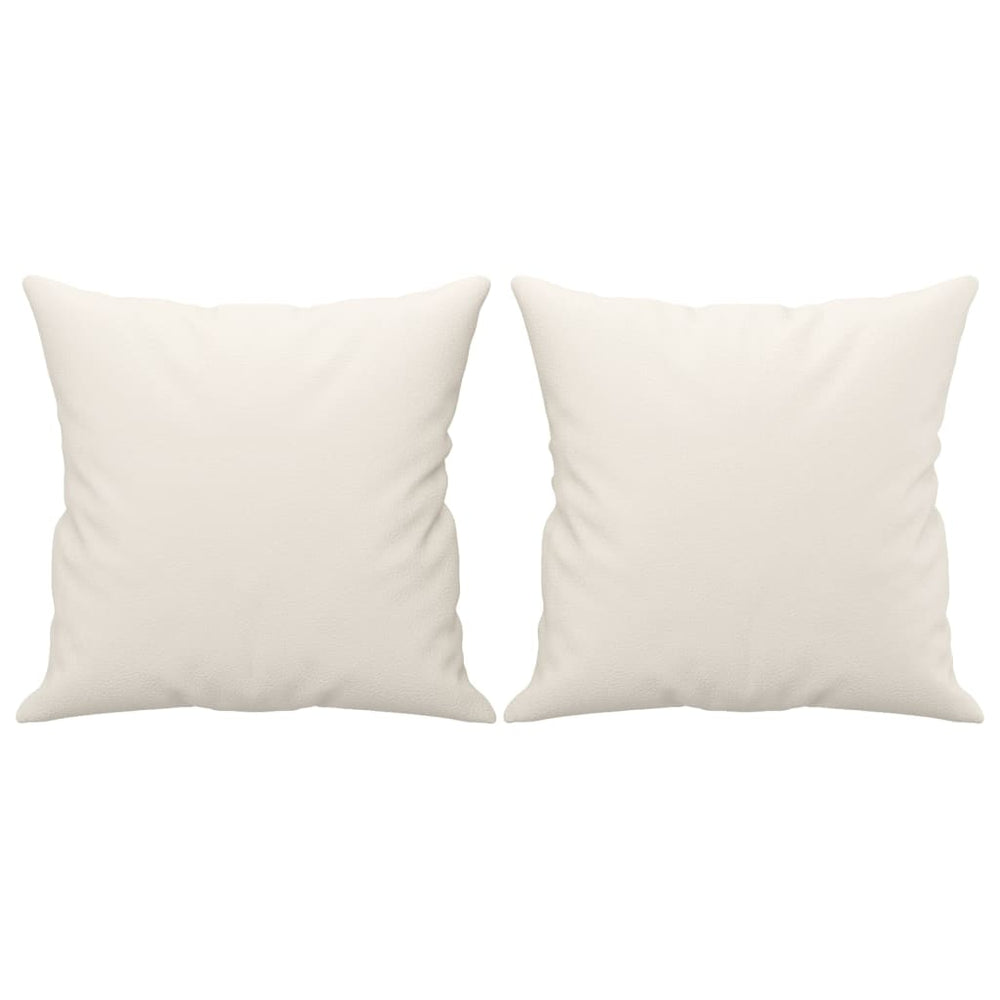 Affordable quality throw pillows 2 pcs cream 40x40 cm faux leather, durable and stylish for home decor.