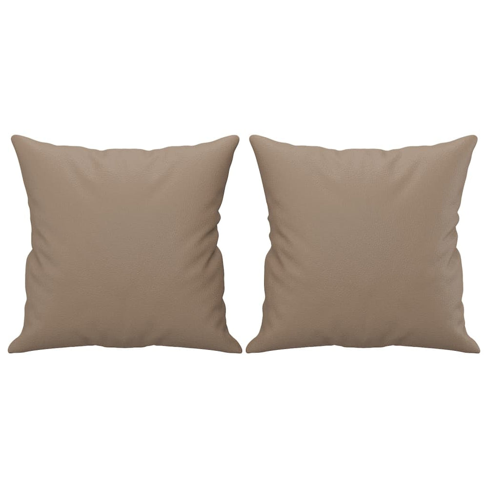 Affordable quality throw pillows 2 pcs in cappuccino faux leather 40x40 cm, adding style and comfort to any decor.