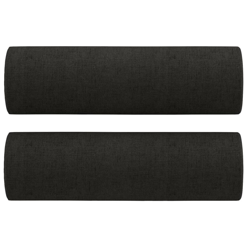 Affordable quality black fabric throw pillows 2 pcs Ø15x50 cm with removable pillow covers.