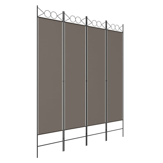 4-Panel Room Divider Anthracite 160x200 cm Fabric