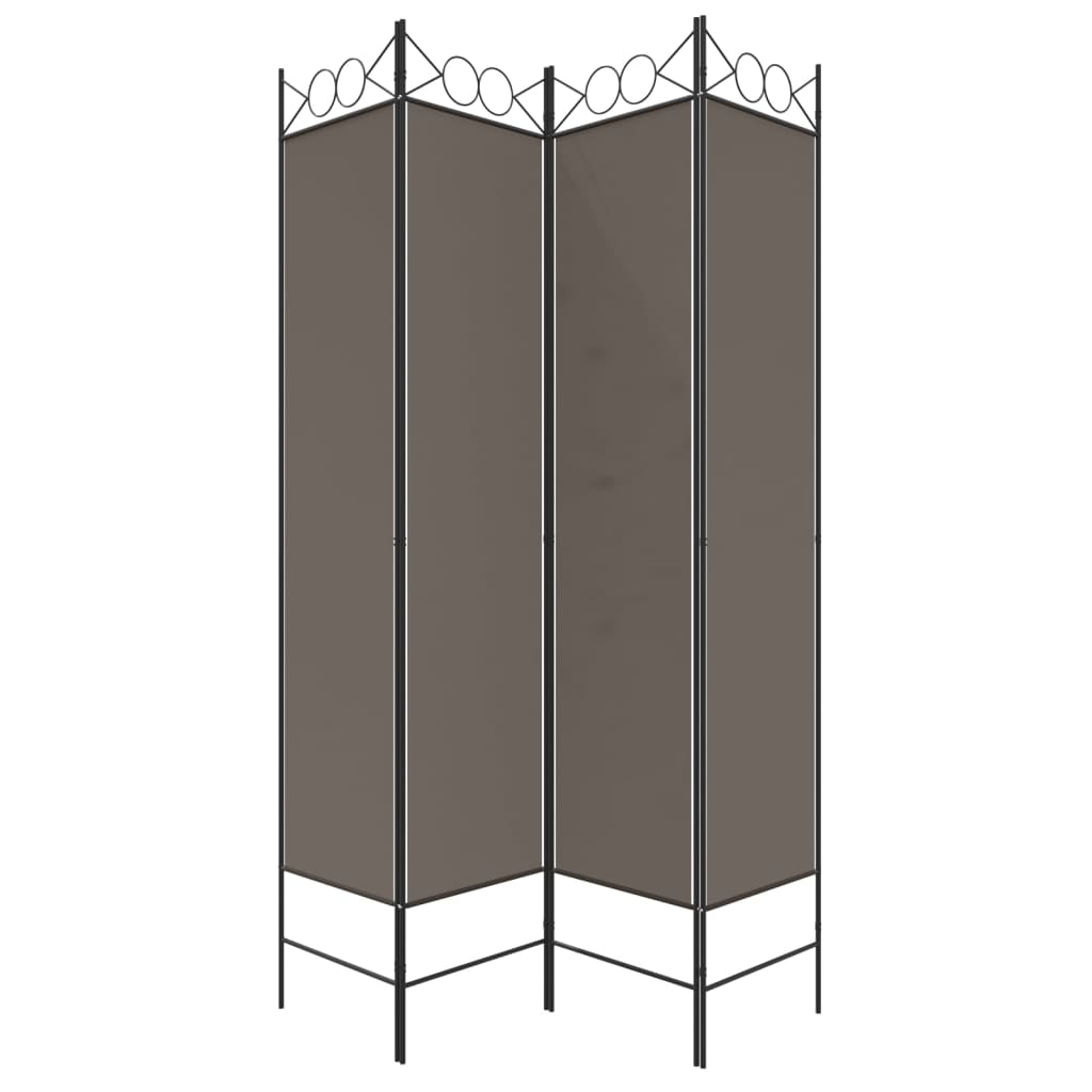 4-Panel Room Divider Anthracite 160x200 cm Fabric