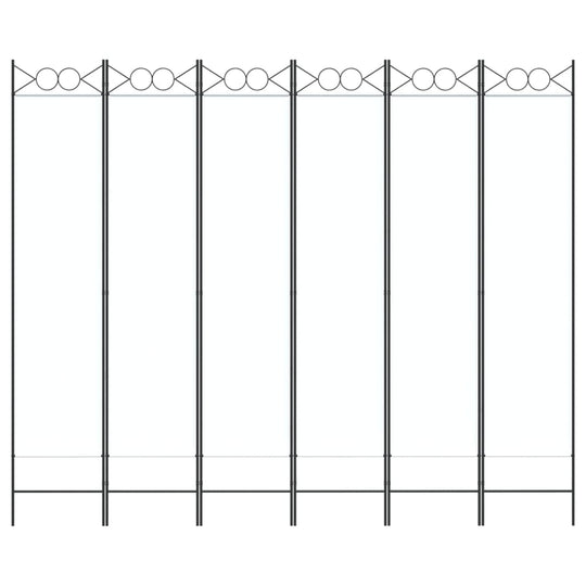 6-Panel Room Divider White 240x200 cm Fabric