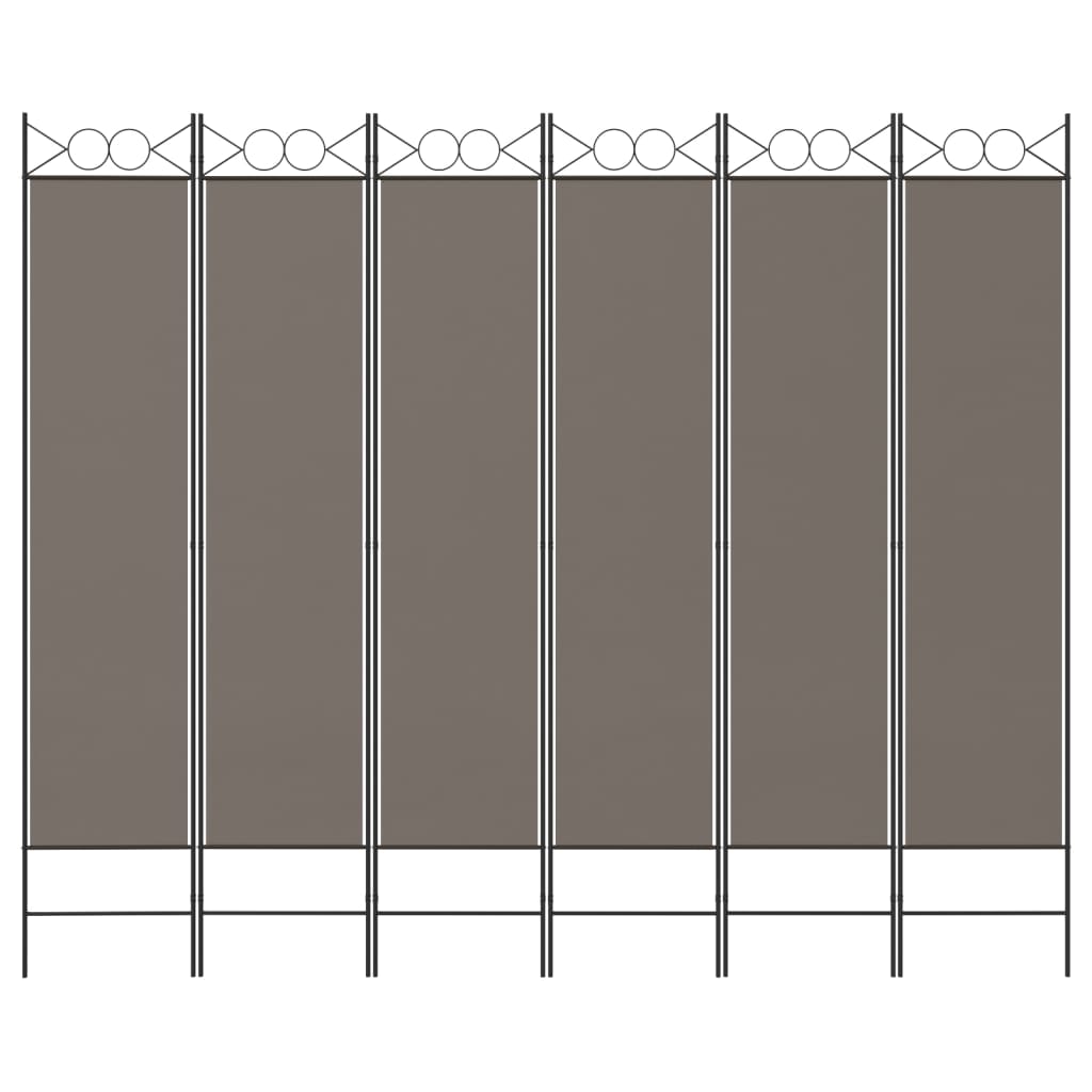 6-Panel Room Divider Anthracite 240x200 cm Fabric