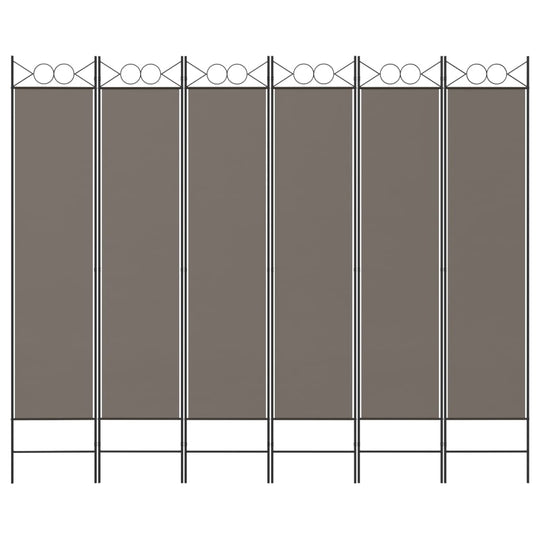 6-Panel Room Divider Anthracite 240x200 cm Fabric