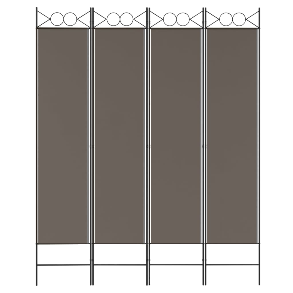 4-Panel Room Divider Anthracite 160x220 cm Fabric