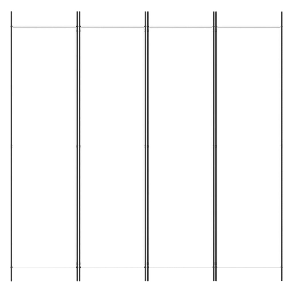 4-Panel Room Divider White 200x200 cm Fabric