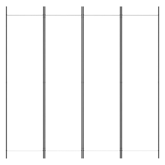 4-Panel Room Divider White 200x200 cm Fabric