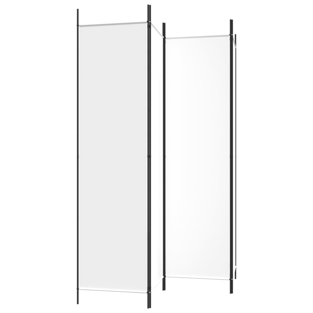 4-Panel Room Divider White 200x200 cm Fabric