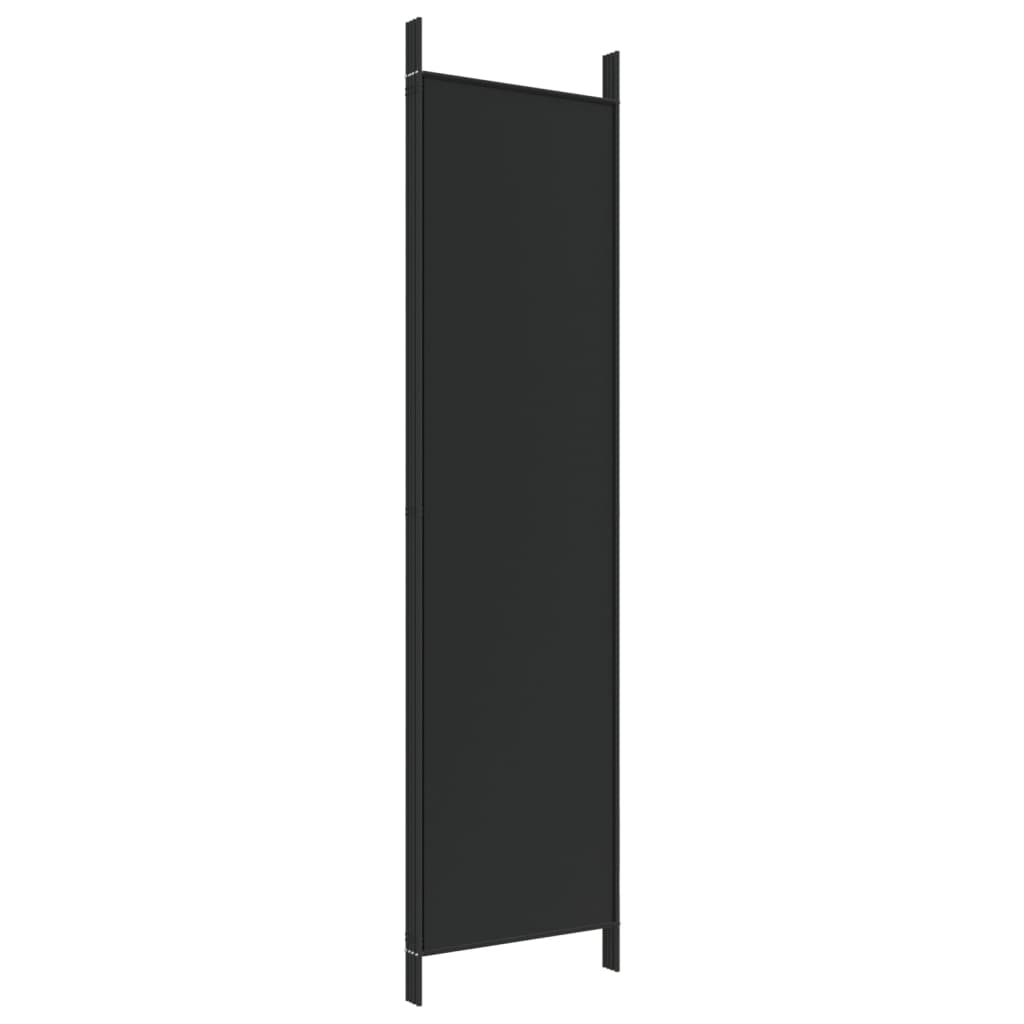 4-Panel Room Divider Black 200x200 cm Fabric