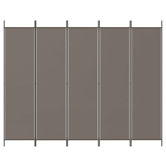 5-Panel Room Divider Anthracite 250x200 cm Fabric